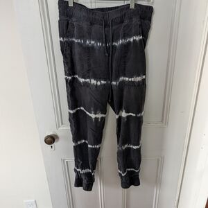 Anthropologie Navy and White Tie-Dye Joggers
